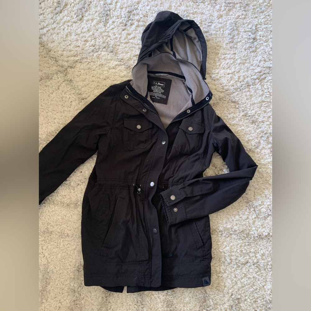 LL Bean women’s black rain coat